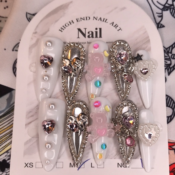 Other - Medium size Candy Bear Nail Set custom nails